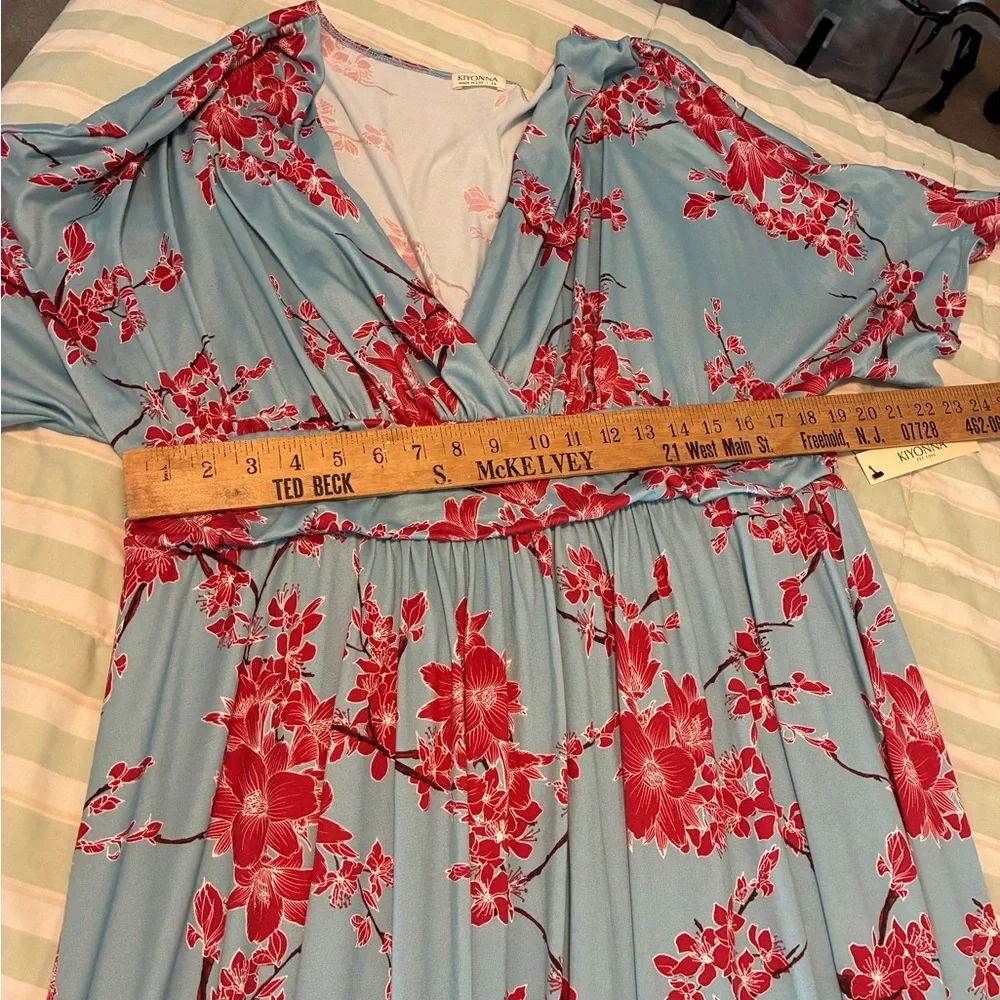 Kiyonna Vienna Maxi Dress 3X Cherry Blossom Print NWT - Picture 7 of 14
